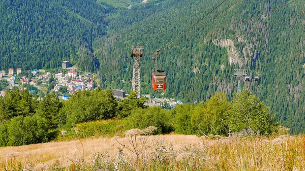 Rusia Dombai Septiembre 2017 Viejo Elevador Péndulo Cuerda Soviético Del — Foto de Stock