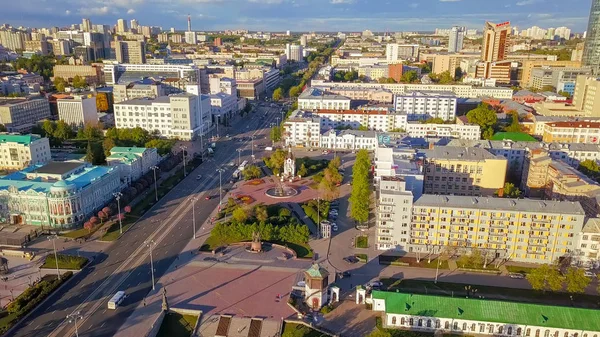러시아 예카테린부르크 2018 탑에서 도시에서 Dron 유적지의 — 스톡 사진
