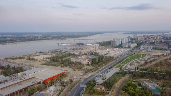 Rússia Volgograd Agosto 2017 Construção Estádio Cidade Volgograd Para Copa — Fotografia de Stock