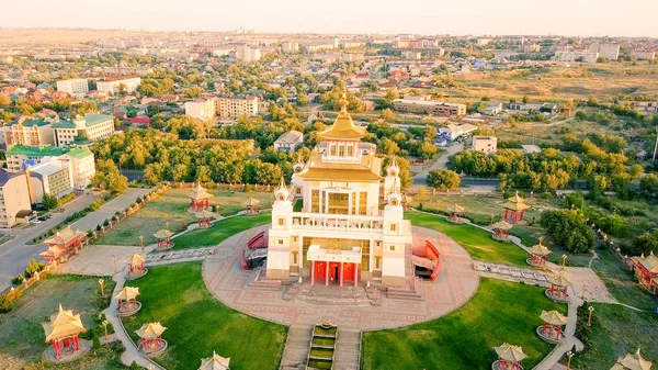 Rusia Elista Kalmykia Septiembre 2017 Morada Dorada Buda Shakyamuni Amanecer —  Fotos de Stock