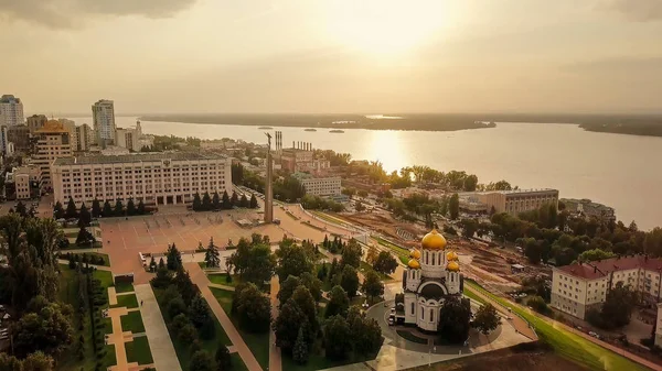 Rusia Samara September 2017 Pemandangan Alun Alun Kemuliaan Monumen Kemuliaan — Stok Foto