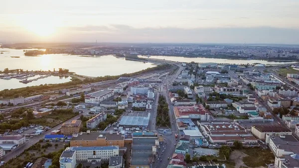 Панорамный Вид Казани Сансет Россия — стоковое фото