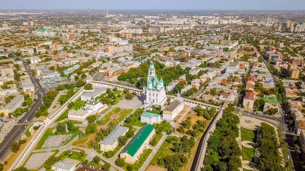 Rússia Astrakhan Setembro 2017 Vista Aérea Kremlin Astrakhan Complexo Histórico — Fotografia de Stock