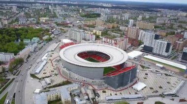 Rusya, Ekaterinburg - 30 Mayıs 2018: Merkez stadyum Yekaterinburg şehir. FIFA futbol konumunu 2018 eşleşir. Video. UltraHD (4k)