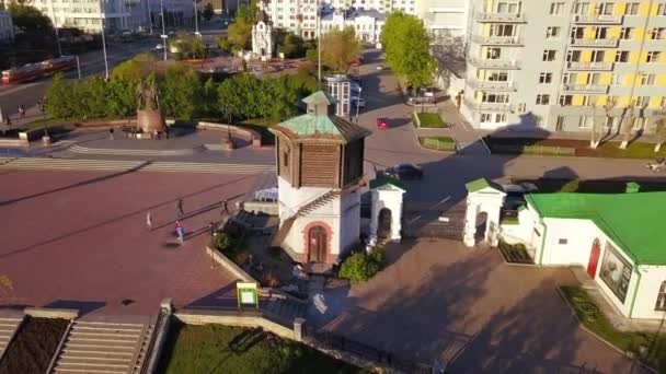 Rússia Ekaterinburg Junho 2018 Partida Antiga Torre Água Vista Panorâmica — Vídeo de Stock