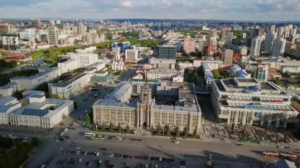 Ryssland Yekaterinburg Juni 2018 Visa Till Det Centrala Torget 1905 — Stockvideo