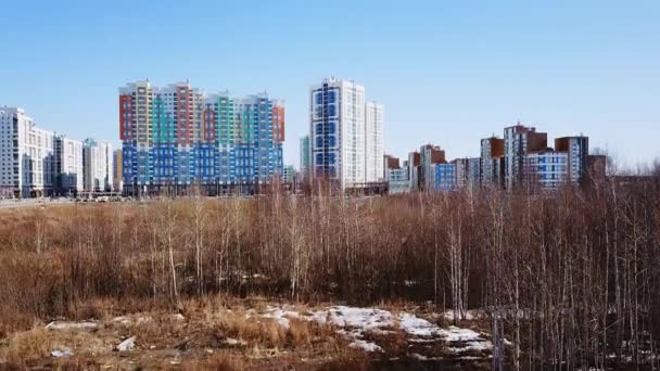 Decollo Con Accesso Panorama Del Quartiere Nuove Case Ekaterinburg Russia — Video Stock