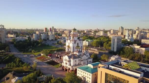 Iglesia Sobre Sangre Nombre Todos Los Santos Tierra Rusia Ekaterimburgo — Vídeo de stock