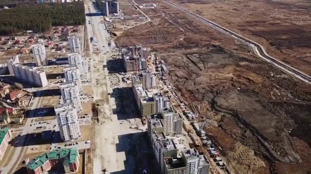 Abrange Casas Novas Construção Distrito Akademicheskiy Ekaterinburg Rússia Vídeo Ultrahd — Vídeo de Stock