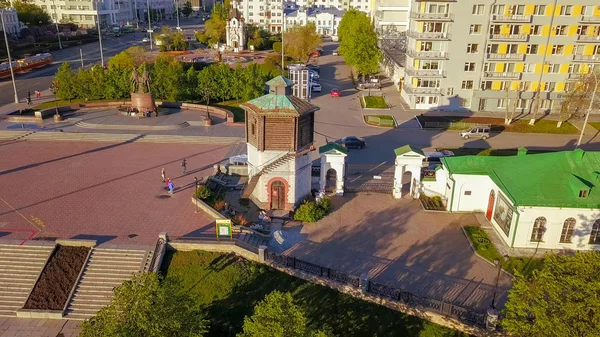 Rosja Jekaterynburg Czerwca 2018 Odejście Starej Wieży Ciśnień Panoramiczny Widok — Zdjęcie stockowe