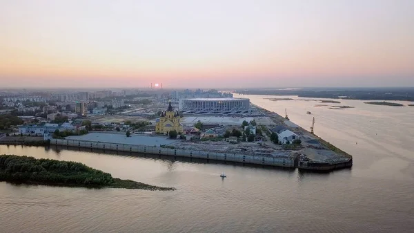 Rusya Nizhny Novgorod Ağustos 2017 Gece Manzara Hava Nijniy Novgorod — Stok fotoğraf