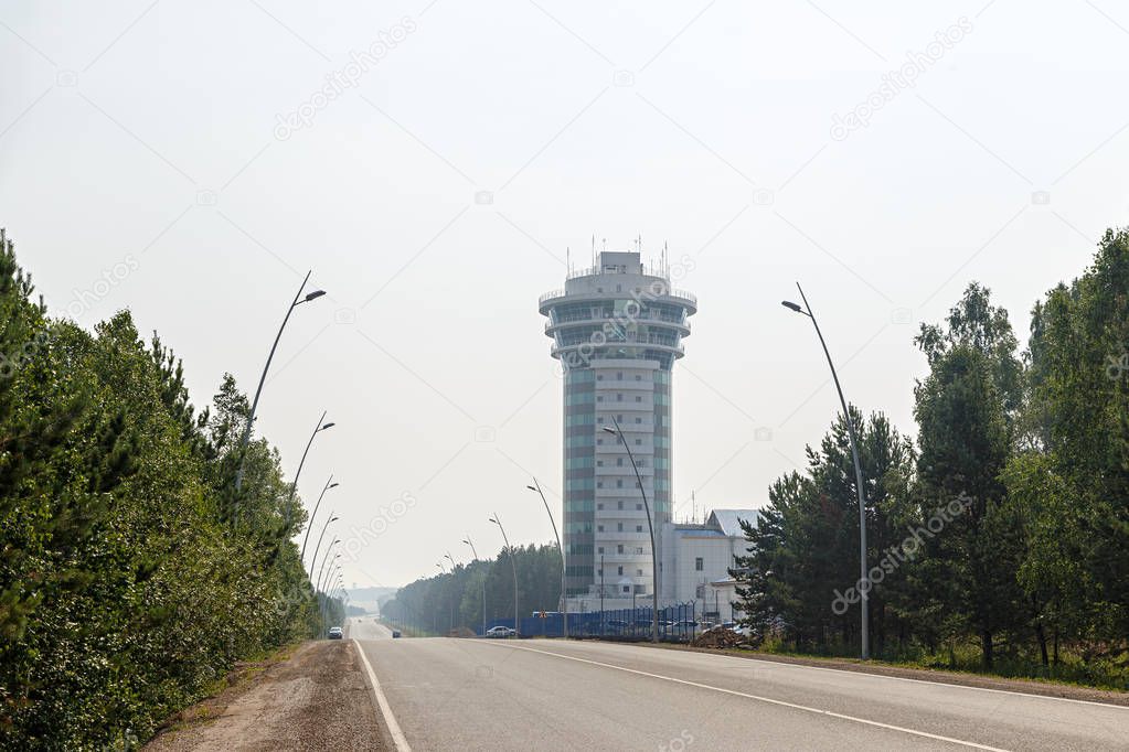Airport Control Tower of Krasnoyarsk International Airport