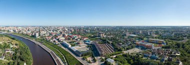 Tyumen şehir, nehir Tura, Rusya, Rus metin - Tyumen çıkabilir. Hava fotoğrafçılığı