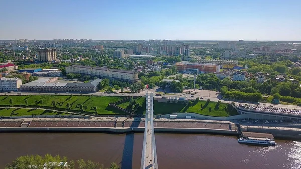 다리의 투라의 러시아 Dron에서 — 스톡 사진