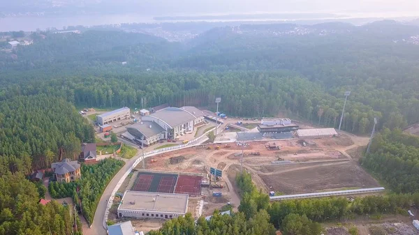 Ryssland Krasnojarsk Juli 2018 Skidskytte Academy Multifunktionellt Komplex Från Dron — Stockfoto