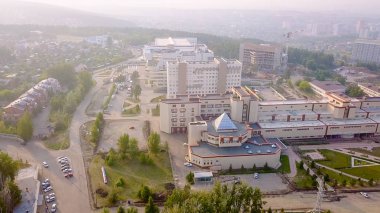 Rusya, Krasnoyarsk - 23 Temmuz 2018: Sibirya Federal Üniversitesi Dron üzerinden çok fonksiyonlu kompleks  