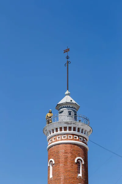 Rusland Omsk Bezienswaardigheid Van Stad Brand Toren Met Fireman Manicure — Stockfoto