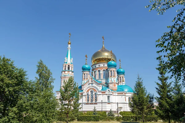 Omsk Ryssland Katedralen Antagandet Jungfru Maria — Stockfoto