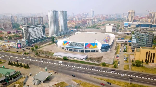 Ρωσία Κρασνογιάρσκ Ιουλίου 2018 Αθλητικές Εγκαταστάσεις Ice Arena Κρυστάλλων Crystal — Φωτογραφία Αρχείου