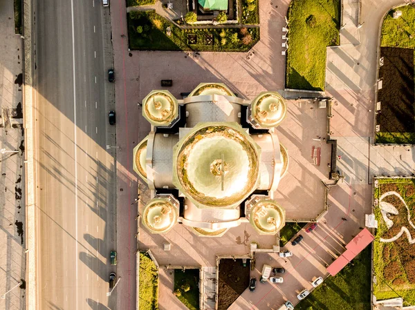 Church Saints Land Aerial View Drone Hend Shot Yekaterinburg Russia — Stock Photo, Image