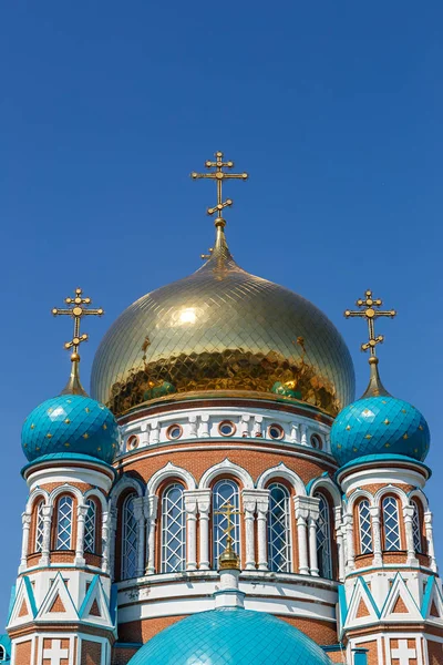 Omsk Russland Die Kathedrale Der Himmelfahrt Der Seligen Jungfrau Maria — Stockfoto