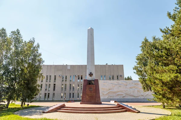 Russie Omsk Juillet 2018 Soldats État Droit Monument Sculpture — Photo