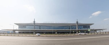Rusya, Krasnoyarsk - 23 Temmuz 2018: Bina Krustoyarsk Uluslararası Havalimanı