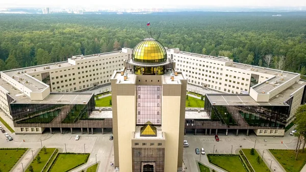 Nuevo Edificio Principal Universidad Estatal Novosibirsk Novosibirsk Rusia Akademgorodok Dron — Foto de Stock