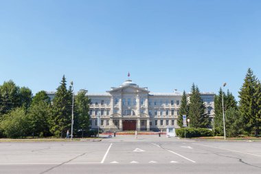 Rusya, Omsk - 17 Temmuz 2018: Omsk bölge yasama meclisi