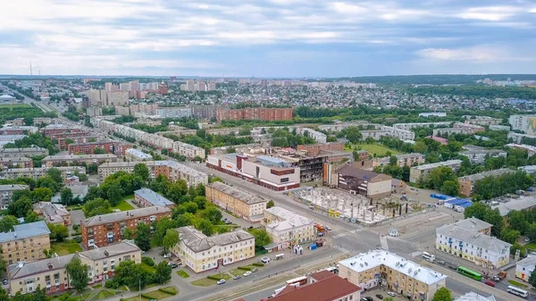 Weergave Van Het Shopping Center Brand Kemerovo Rusland Van Dron — Stockfoto