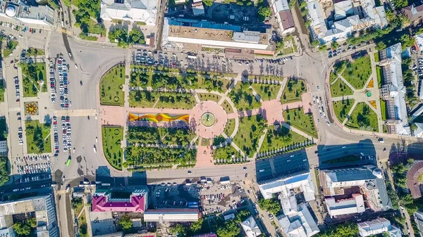 Rússia Irkutsk Praça Com Nome Kirov Fonte Dron — Fotografia de Stock