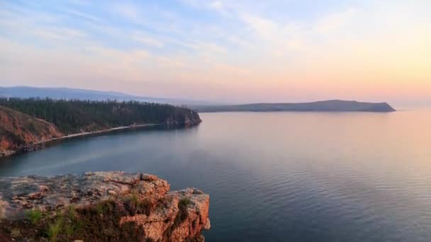 Ρωσία Λίμνη Βαϊκάλη Olkhon Νησί Μικρό Κόλπο Θάλασσας Ακρωτήριο Ουλάν — Αρχείο Βίντεο