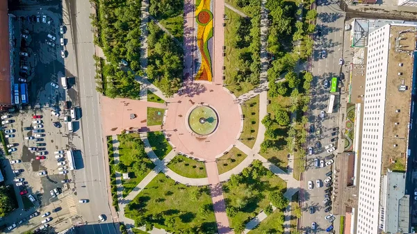 Rusia Irkutsk Plaza Que Lleva Nombre Kirov Fuente Dron — Foto de Stock