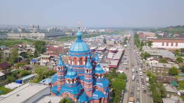 Rusia Irkutsk Iglesia Del Icono Madre Dios Kazán Craft Sloboda — Vídeos de Stock