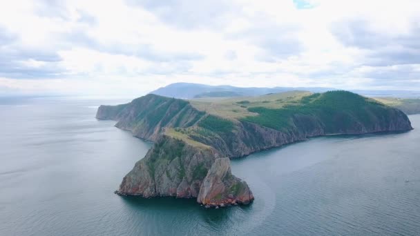 Mys Khoboy Cape Khoboy Rusland Het Baikalmeer Olkhon Island Het — Stockvideo