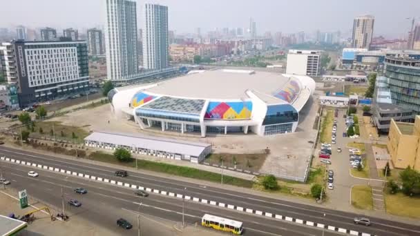 Rusland Krasnojarsk Juli 2018 Sportfaciliteit Ijsarena Crystal Crystal Ice Arena — Stockvideo