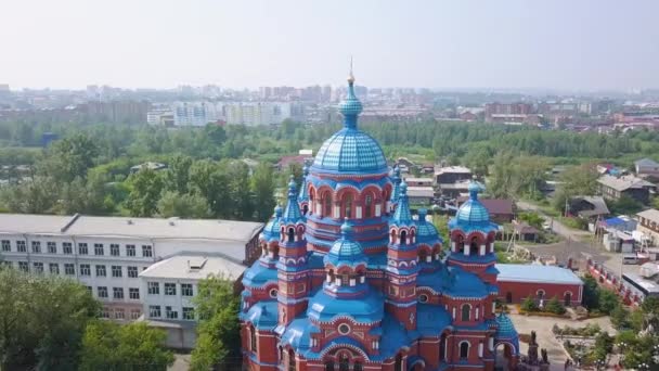 Russland Irkutsk Die Kirche Der Ikone Der Gottesmutter Kasans Der — Stockvideo