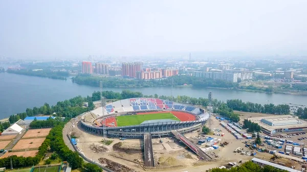 Russia Krasnoyarsk Luglio 2018 Impianto Sportivo Stadio Centrale Prende Nome — Foto Stock