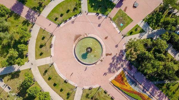 Russia Irkutsk Square Named Kirov Fountain Dron Head Shot — Stock Photo, Image