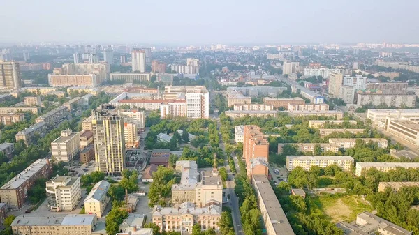 Panorama Della Città Novosibirsk Veduta Dei Ponti Del Fiume Russia — Foto Stock