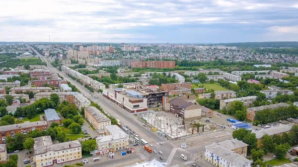 Weergave Van Het Shopping Center Brand Kemerovo Rusland Van Dron — Stockfoto