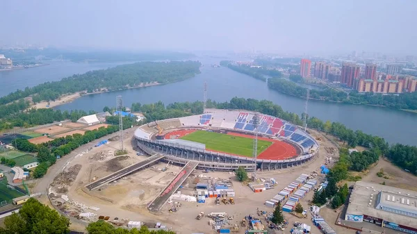 Russia Krasnoyarsk Luglio 2018 Impianto Sportivo Stadio Centrale Prende Nome — Foto Stock