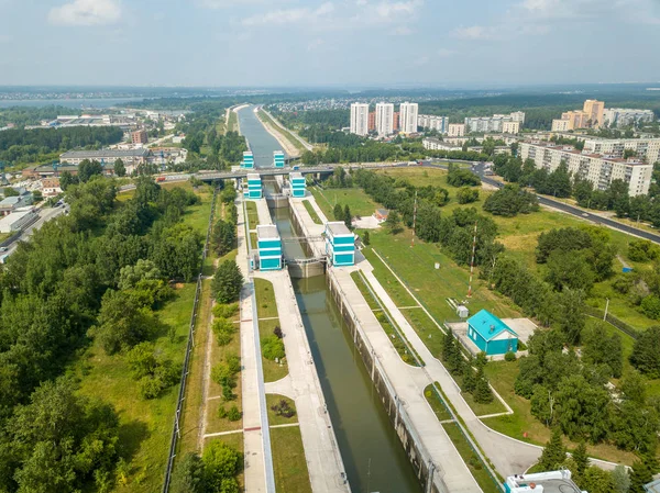 Ryssland Novosibirsk Frakt Gateway Floden Novosibirsk Reservoaren — Stockfoto