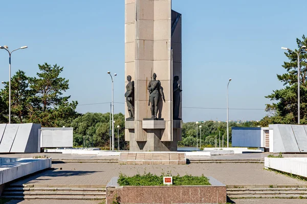 Ryssland Omsk Juli 2018 Minnesmärke Ära Till Hjältarna War Memorial — Stockfoto