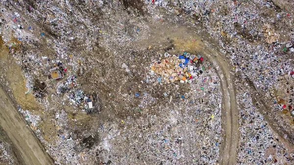 在俄罗斯叶卡捷琳堡市附近的垃圾填埋场 从无人机 — 图库照片