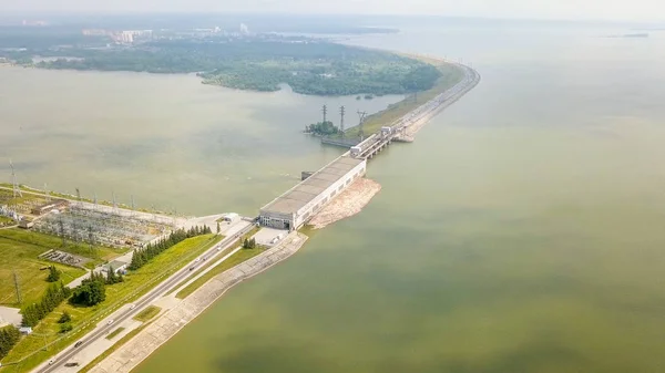 Usina Hidrelétrica Novosibirsk Uma Usina Hidrelétrica Rio Distrito Soviético Cidade — Fotografia de Stock