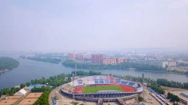 Ρωσία Κρασνογιάρσκ Ιουλίου 2018 Αθλητικές Εγκαταστάσεις Κεντρικό Γήπεδο Όνομά Του — Φωτογραφία Αρχείου