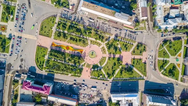 Rusia Irkutsk Plaza Que Lleva Nombre Kirov Fuente Dron —  Fotos de Stock