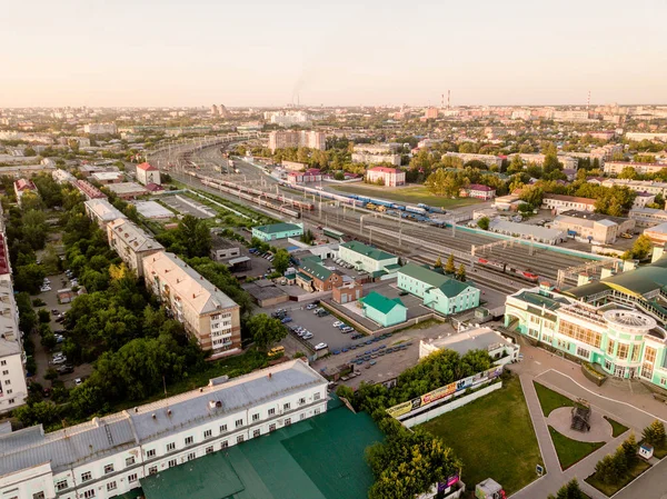 Russie Omsk Juillet 2018 Gare Centrale Ville Omsk Bâtiment Gare — Photo