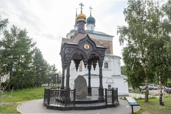 Ρωσία Ιρκούτσκ Ιουλίου 2018 Μνημείο Για Τους Ιδρυτές Της Πόλη — Φωτογραφία Αρχείου